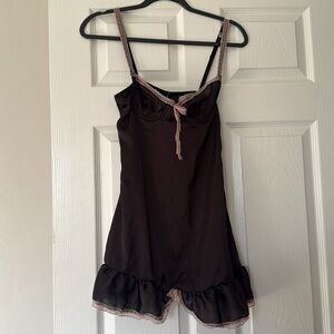 Black and Pink Women's Lingerie Slip